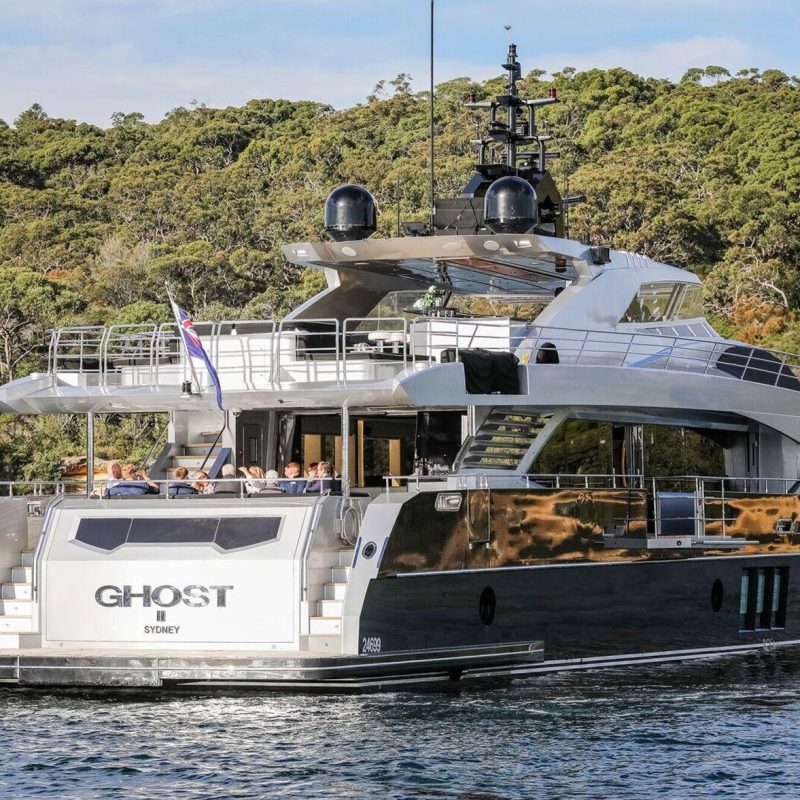 Charter Ghost II, an iconic luxury superyacht on Sydney Harbour, designed for private celebrations, corporate events and unforgettable experiences on the water.